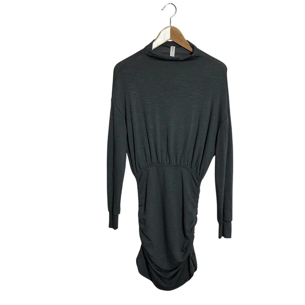 Daily Practice Women's Small Gray Ruched Cutout Mini Dress Soft - Picture 2 of 12